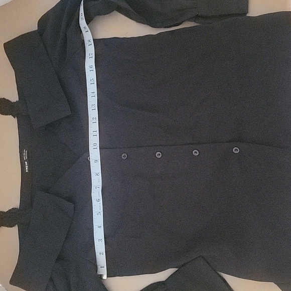 Shein Black Button Down Cold Shoulder, Long Sleeve, Size 2 / XS, New Condition - Picture 7 of 8